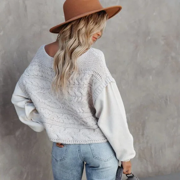 VICI Womens NWOT Chandy Cotton Blend Cable Knit Sweater MEDIUM Relaxed F… - Picture 4 of 13